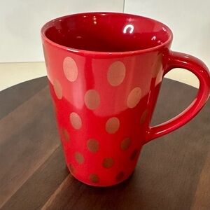 Vintage Starbucks Red & Gold Dot– 2005 Holiday Collection – Ceramic Coffee Mug